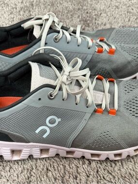 On Running Women’s Cloud Running Shoes - Gray with Orange Accents